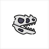 A dinosaur skull icon on a white background vector