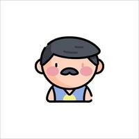 A man with a mustache and mustache on his face vector