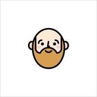 A cartoon man with a beard and mustache vector