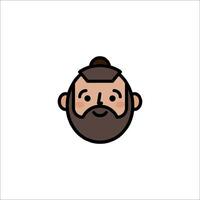 A cartoon man with a beard and a mustache vector
