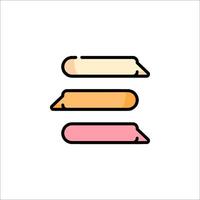 Three speech bubbles with different colors on a white background vector