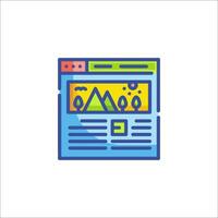 A website icon with mountains and trees vector