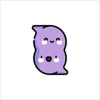 A purple and white cartoon character with a smile vector