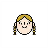 A girl with a ponytail is smiling vector