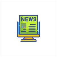 News icon on a computer monitor vector