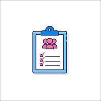 A clipboard with a checklist and a person on it vector