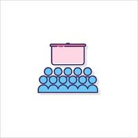A presentation icon with people sitting on a chair vector