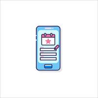 A smartphone with a calendar icon on it vector