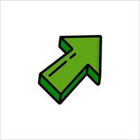 A green arrow pointing down on a white background vector