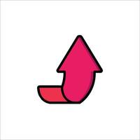 A pink arrow pointing down on a white background vector