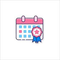 Calendar icon with ribbon and star vector