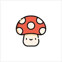 A cartoon mushroom with a smile on its face vector