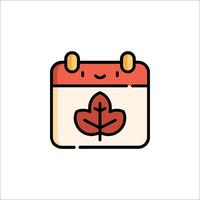 A calendar with a leaf on it vector
