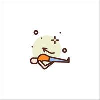 A man is doing a yoga pose on a yoga mat vector