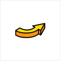A yellow and orange arrow icon on a white background vector