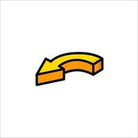 A yellow and black arrow pointing to the right vector