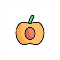 An apple icon with a green spot on it vector