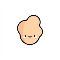 A cartoon character with a face and a big head vector