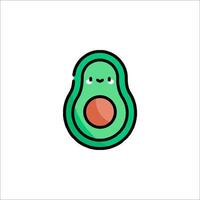 An avocado icon with a smiley face vector