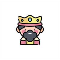 A cartoon king with a beard and a crown vector