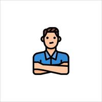 A man with arms crossed icon vector