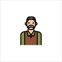 A man with a mustache and a beard vector