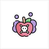 An apple with a skull and crossbones on it vector