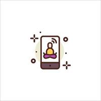 A phone with a person sitting in meditation vector