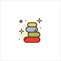A stack of colorful books icon vector
