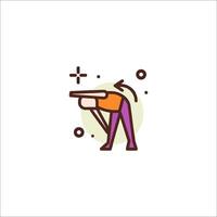 A man is bending over and holding a tennis racket vector