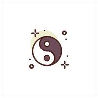 Yin yang symbol, with a circle and dots vector