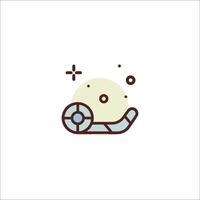 A snail is rolling down a hill with a star in the background vector
