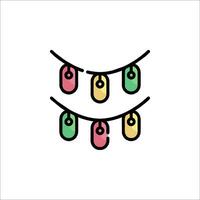 A colorful line drawing of a garland vector