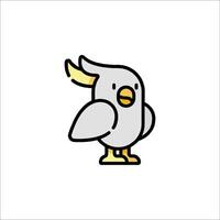 A cartoon bird with a yellow beak and a white body vector