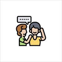 Two people talking to each other with speech bubbles vector