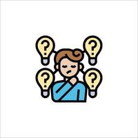 A man with question marks on his head vector