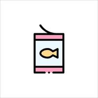 A can of tuna with a pink lid and a straw vector