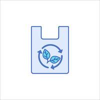 A plastic bag with a leaf inside vector