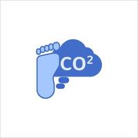A logo for co2, with a foot and cloud vector