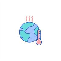 The earth is warming up and the thermometer is showing it vector
