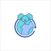 A globe with trees and a recycling symbol vector