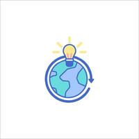A globe with a light bulb inside it vector