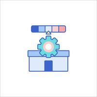 A box with a gear on top of it vector
