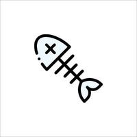 Fish skeleton icon illustration vector