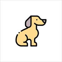 A dog icon in a flat style vector