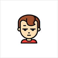 A man with a sad face icon vector