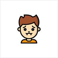A man with a sad face icon vector