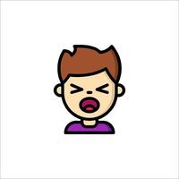 A man with a face expression icon vector