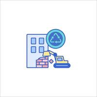 A construction worker is working on a building vector