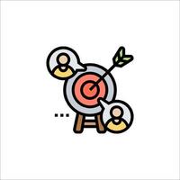 A target with an arrow in the middle of it vector
